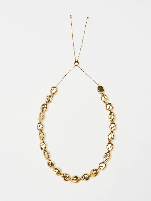 Ladies two-tone necklaces-Gold Pearl Necklace