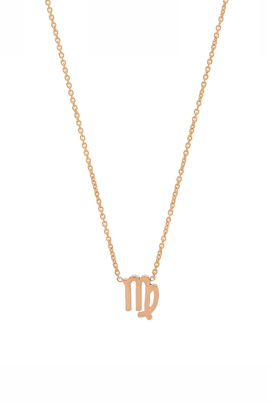 Ladies designer chain necklaces-Rose Gold Virgo Necklace