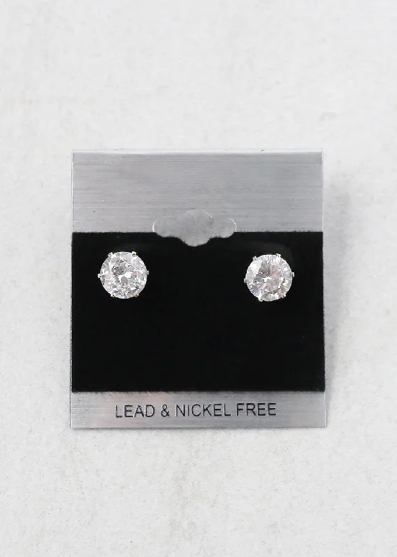 Ladies dangling earrings-Clear Stud Earrings