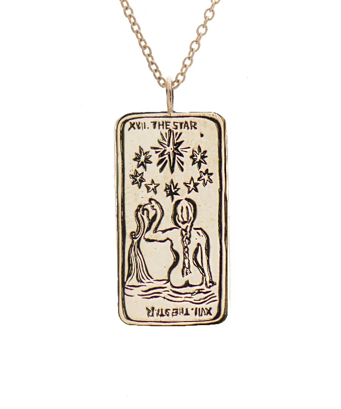 Ladies charm bead necklaces-The Star II. Tarot Card Necklace