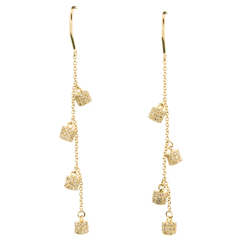 Ladies ear cuffs-Diamond Fairy Dust Dangle Earrings