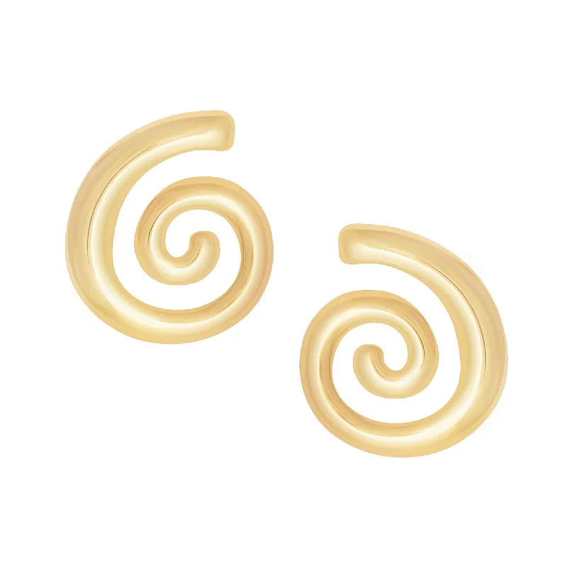 Ladies designer earrings-Spiral Stud Earrings