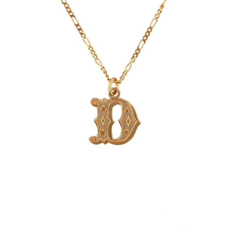 Ladies custom necklaces-Circus Letter D Gold Plated Necklace