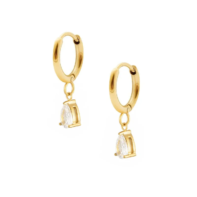 Ladies diamond earrings-Una Hoop Earrings