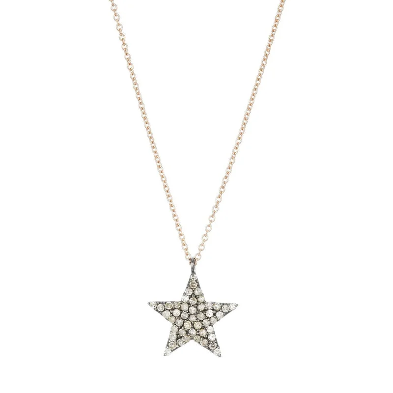 Ladies personalized pendant necklaces-Diamond Five Point Star Necklace