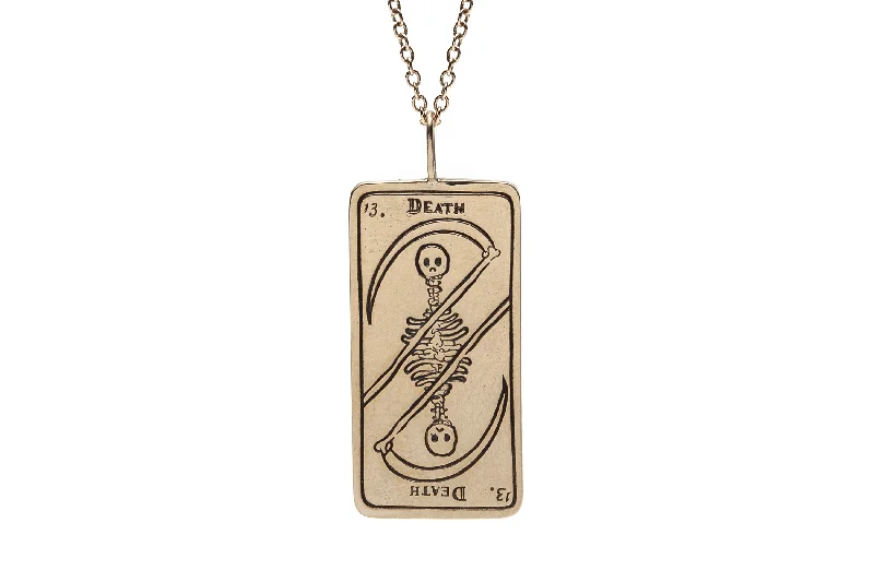 Ladies anniversary necklaces-Death Tarot Card Necklace