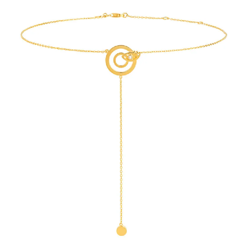 Ladies pearl and gold necklaces-Modern Words Iris Choker 18K Gold Plated Necklace w. Crystal