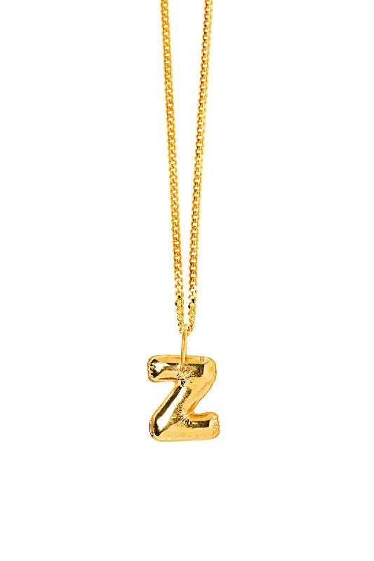 Ladies bohemian necklaces-Letter Z Gold Plated Necklace