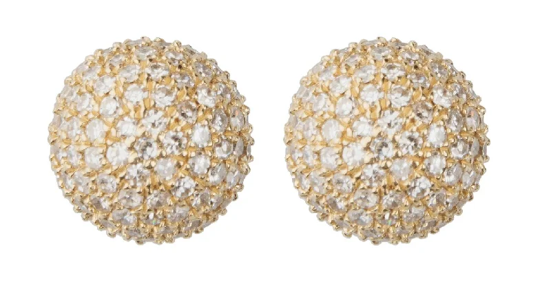 Ladies sapphire earrings-Diamond BonBon Stud Earrings