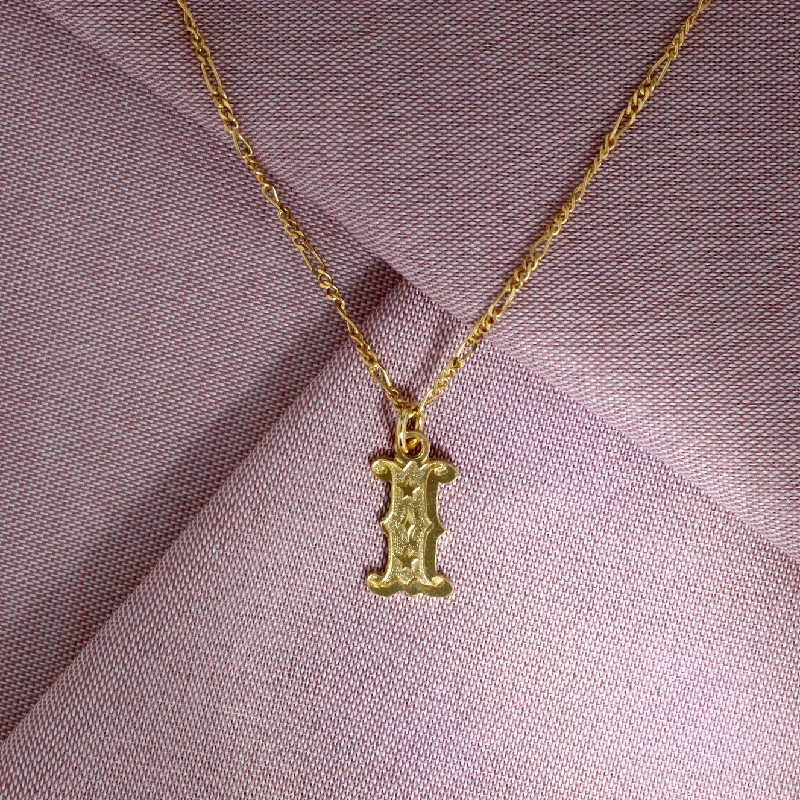 Ladies chain necklaces-Circus Letter I Gold Plated Necklace