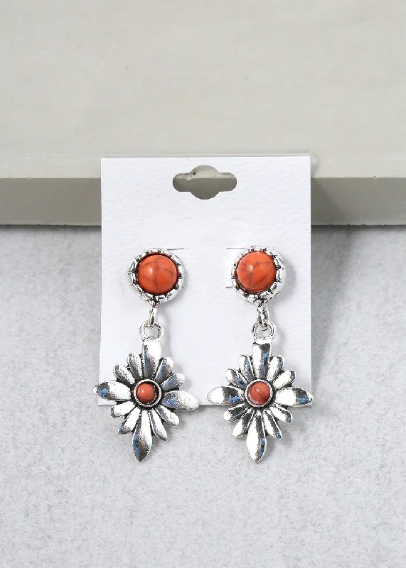 Ladies multi-layer earrings-Dangling Flower Earrings