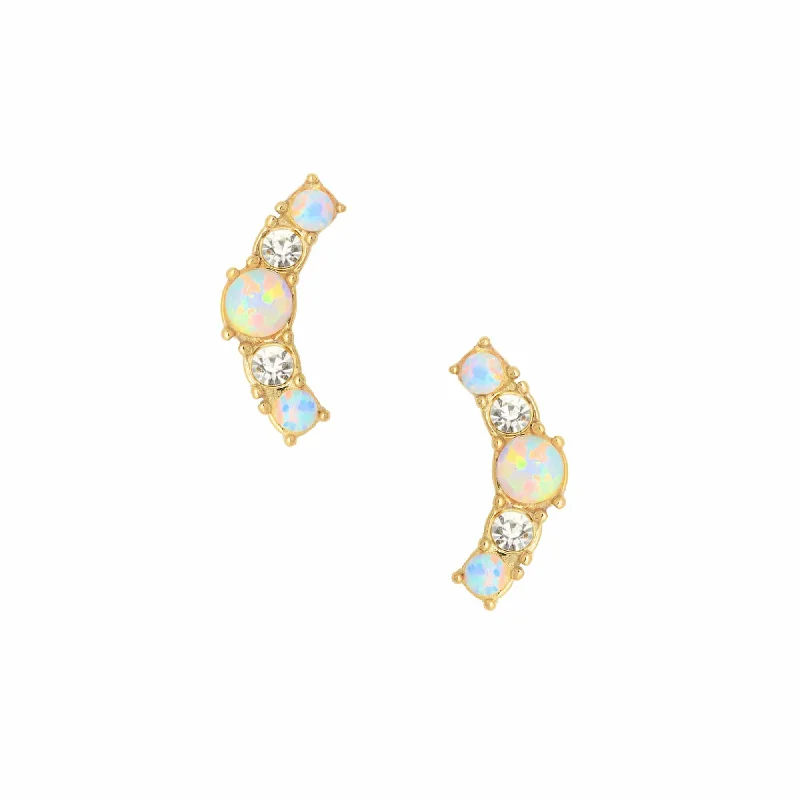 Ladies gold stud earrings-Renee Opal Stud Earrings