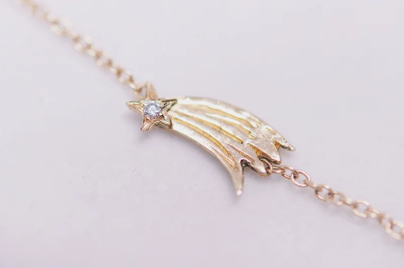 Ladies long necklaces-Simple Shooting Star Necklace