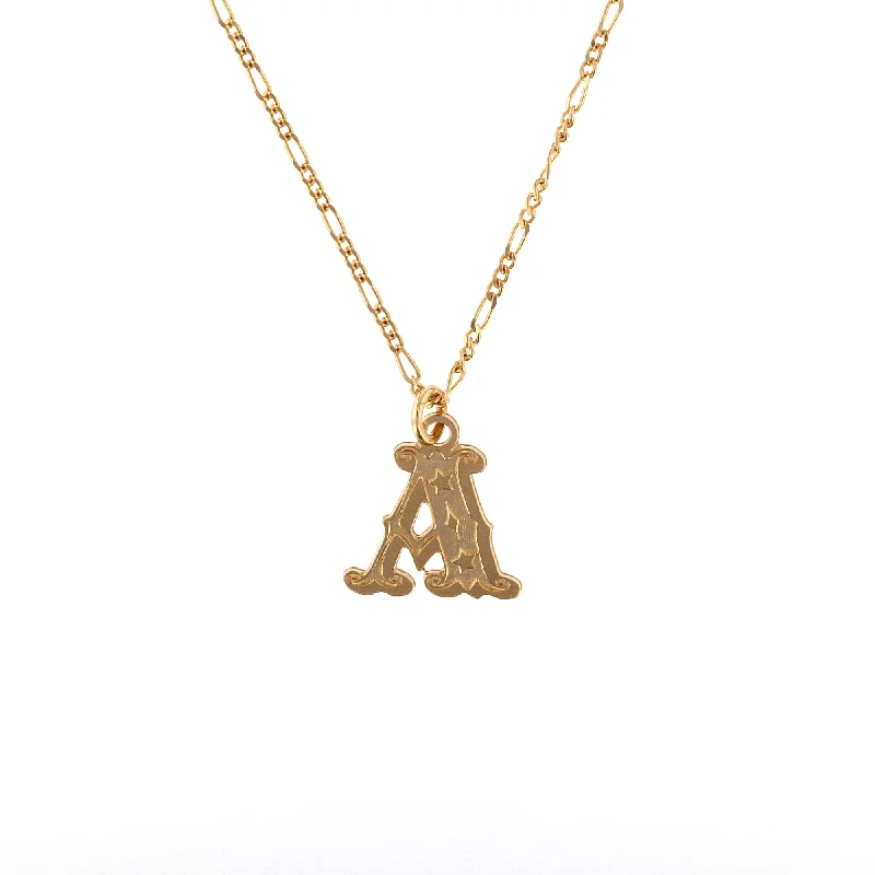 Ladies engagement necklaces-Circus Letter A Gold Plated Necklace