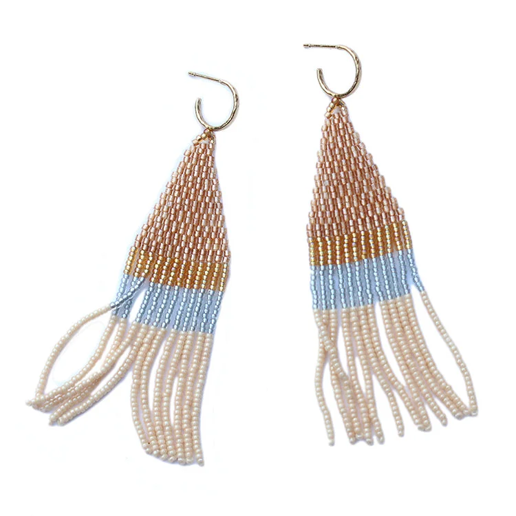 Ladies long dangly earrings-Franja Earring - Honey