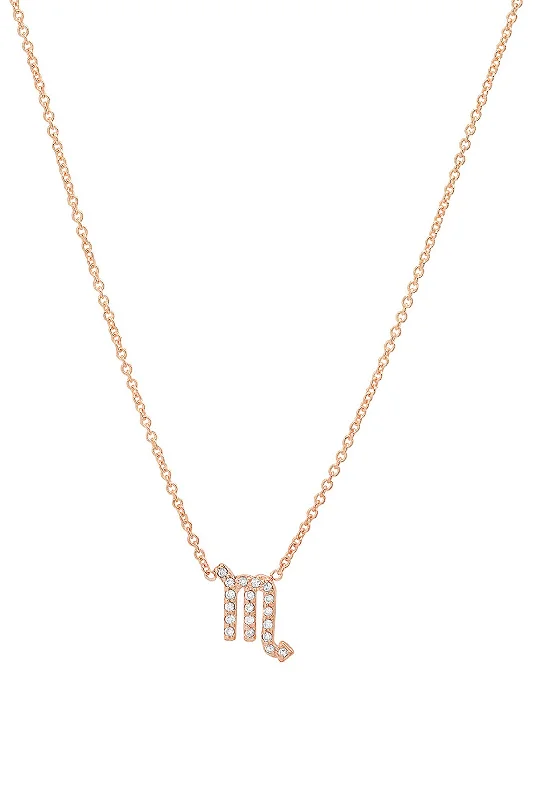 Ladies bohemian necklaces-Rose Gold Diamond Scorpio Necklace