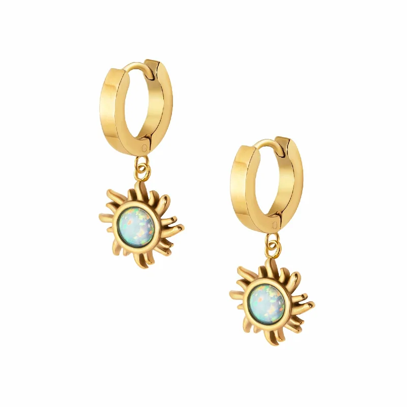 Ladies hoop earrings-Rae Opal Hoop Earrings