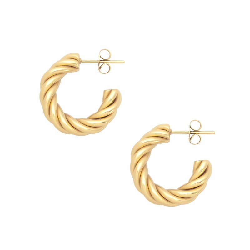 Ladies cubic zirconia earrings-Cody Hoop Earrings