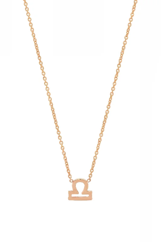 Ladies romantic necklaces-Rose Gold Libra Necklace