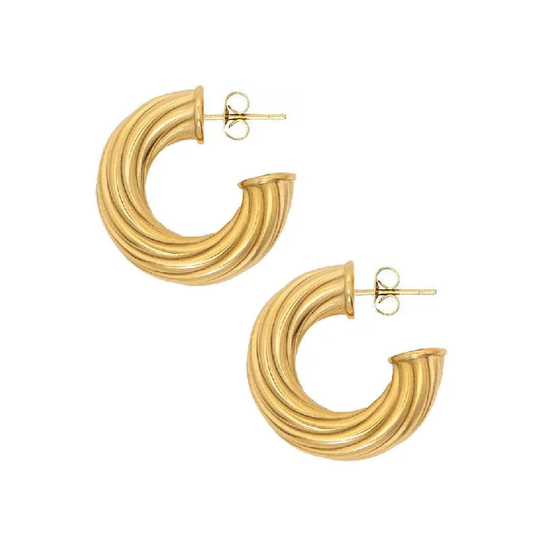 Ladies drop gemstone earrings-Nina Hoop Earrings