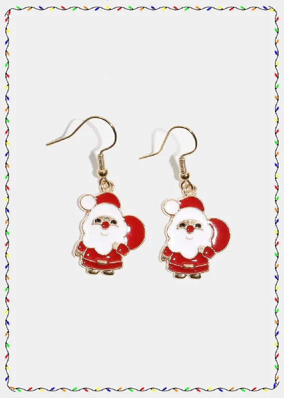 Ladies ethnic earrings-Miss A Christmas Earrings - Santa