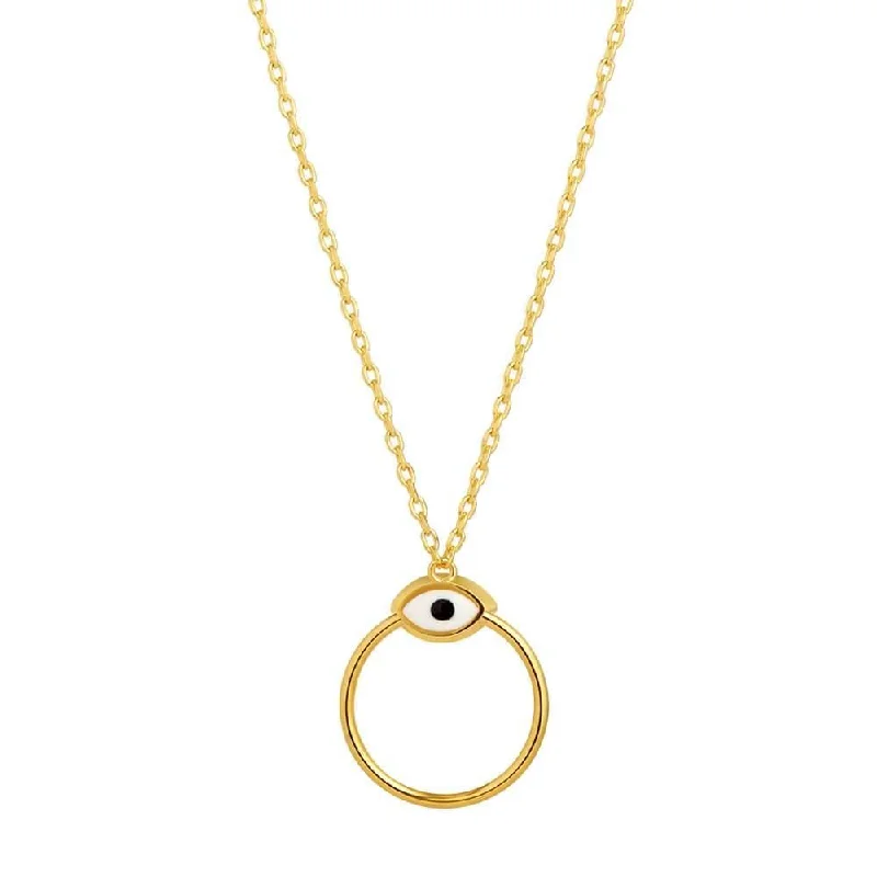 Ladies vintage-inspired necklaces-Orbit Infinity Iris Gold Plated Necklace