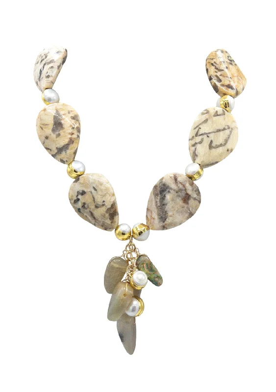 Ladies fine jewelry necklaces-Animal Print Cluster Necklace