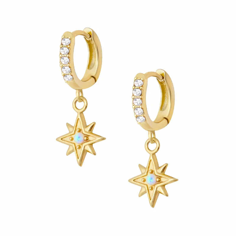 Ladies teardrop diamond earrings-Kerry Opal Hoop Earrings