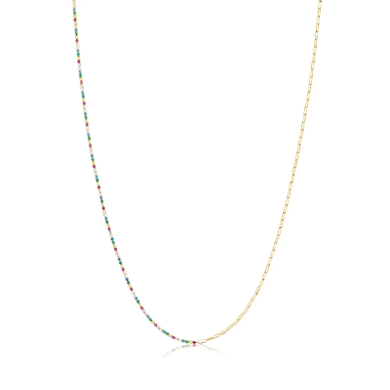 Ladies braided necklaces-Ellera Gold Plated Necklace w. Zirconias