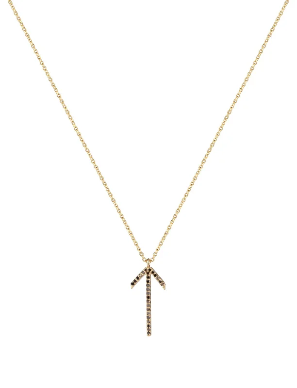 Ladies crystal necklaces-Arrow Gold Plated Necklace w. Spinel