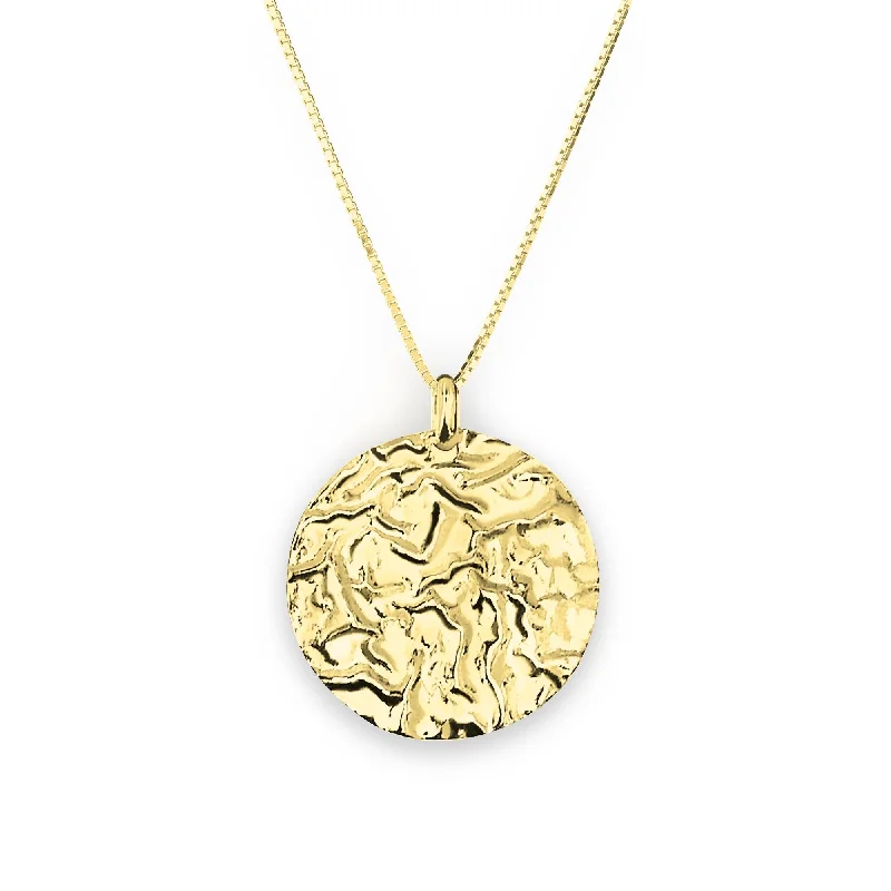 Ladies fancy diamond necklaces-Lucky Coin Gold Plated Necklace