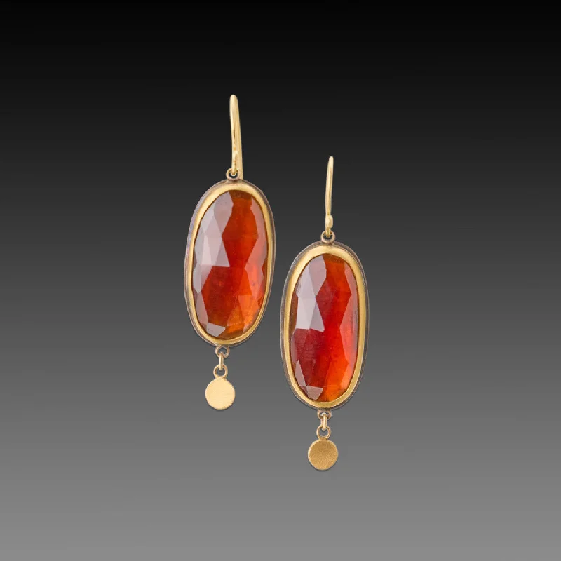 Ladies vintage stud earrings-Hessonite Garnet Earrings