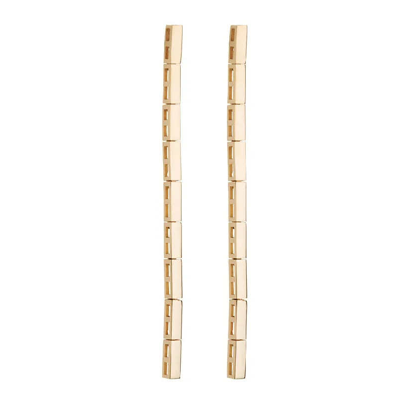 Ladies elegant earrings-Gold Bar Dangle Earring