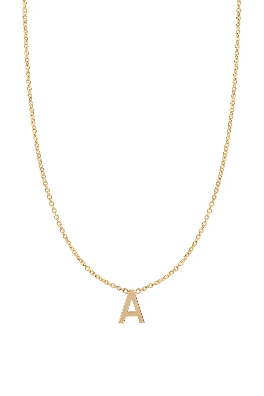 Ladies charm necklaces-Fine Centered Initial Necklace - 14K Yellow