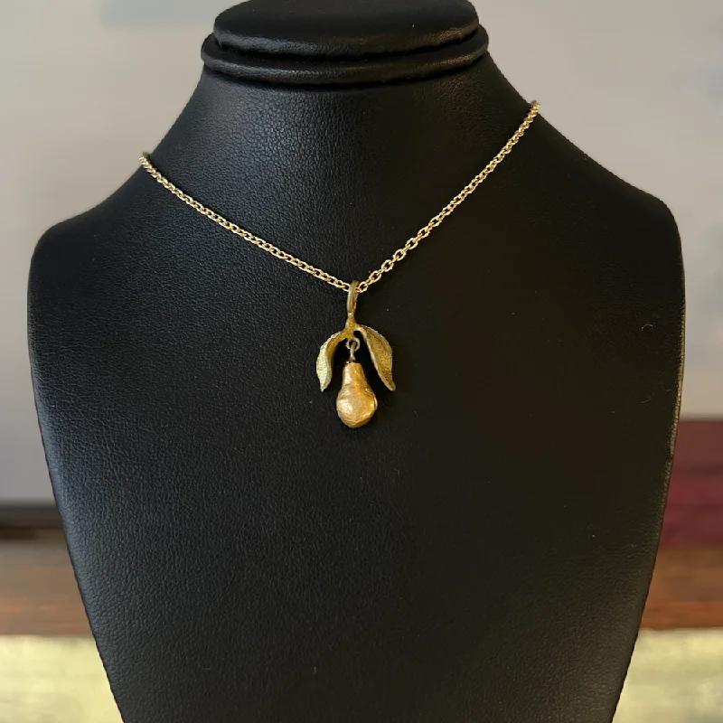 Ladies layered pendant necklaces-Golden Pear Necklace