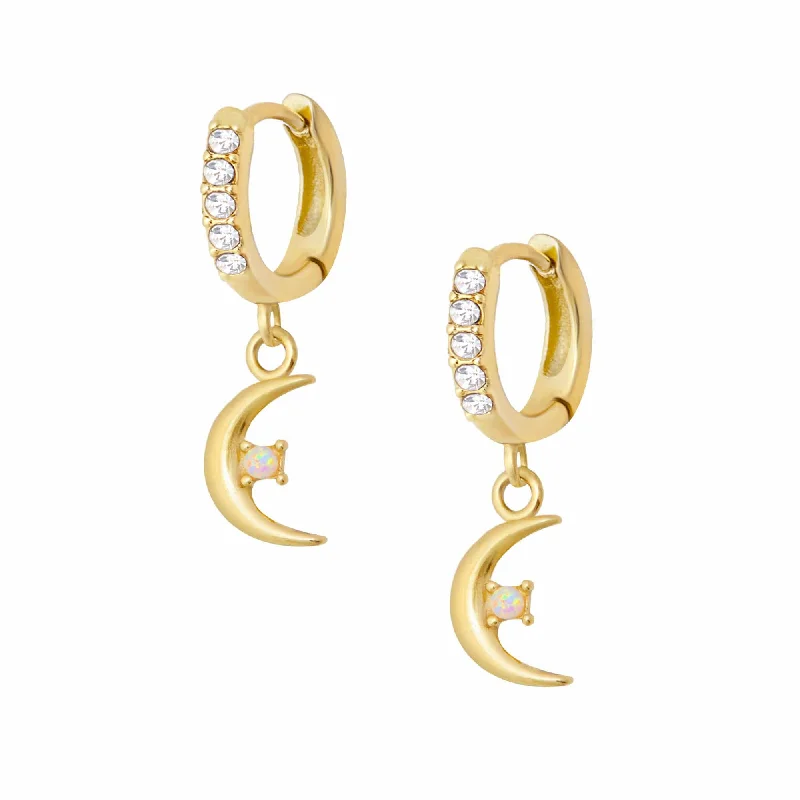 Ladies luxury hoop earrings-Natalie Opal Hoop Earrings