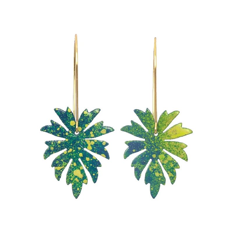 Ladies moon and star earrings-Monstera Earrings