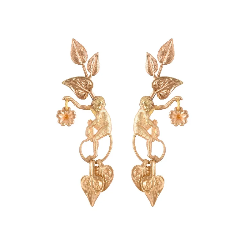 Ladies crystal stud earrings-Capuchin Earrings