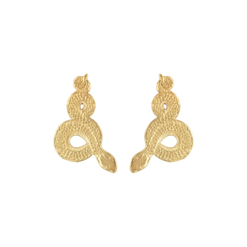 Ladies double hoop earrings-Viper Earrings