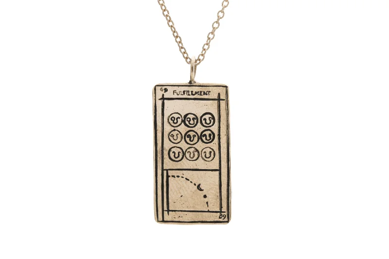 Ladies personalized name necklaces-Fulfillment Tarot Card Necklace