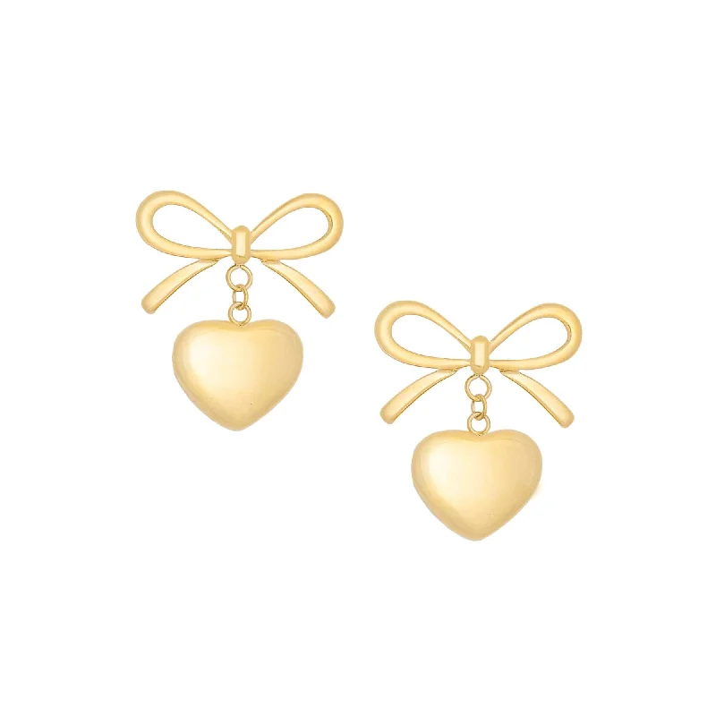 Ladies floral stud earrings-Daniella Bow Stud Earrings