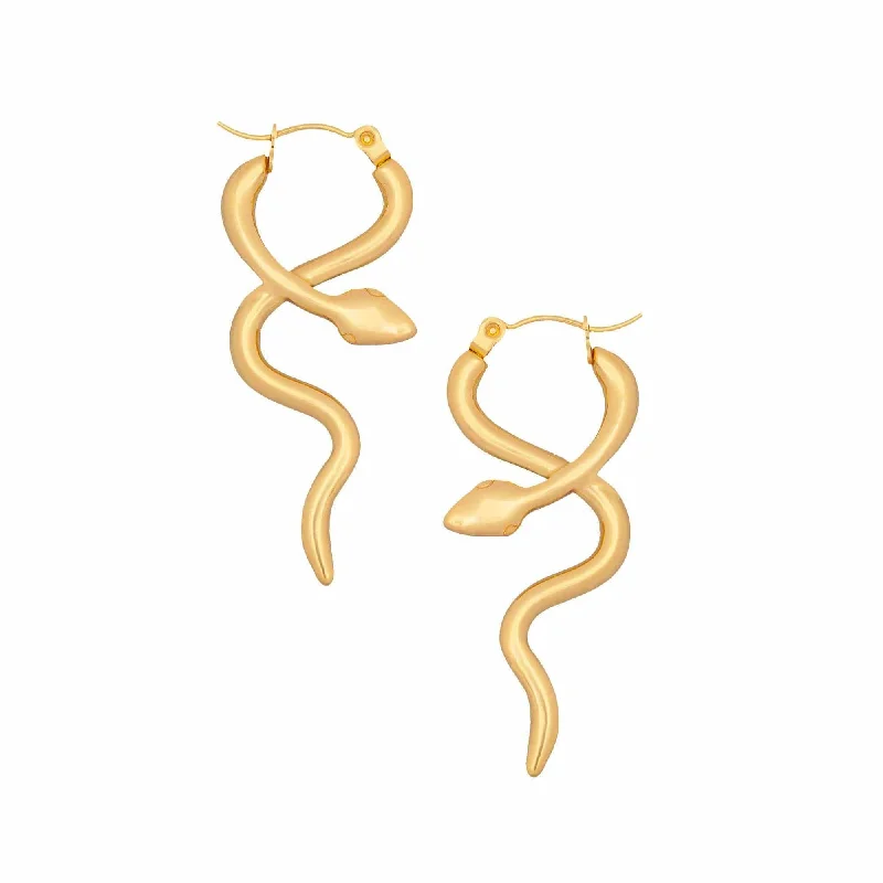 Ladies double hoop earrings-Boa Hoop Earrings