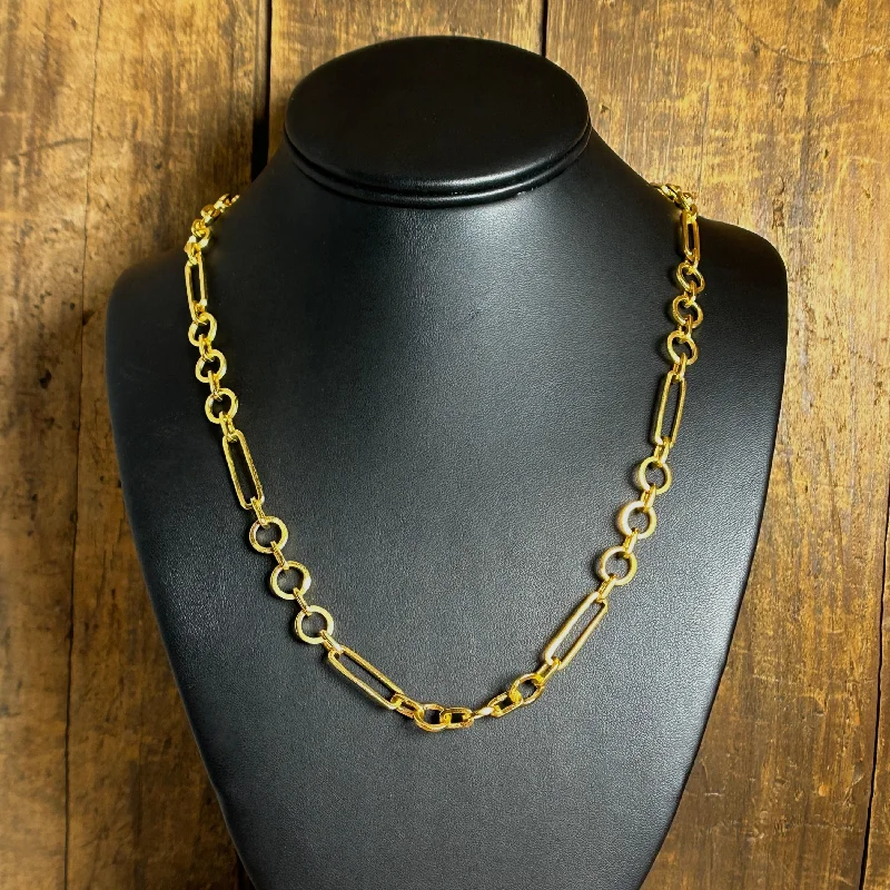 Ladies sapphire pendant necklaces-Industrial Link Necklace