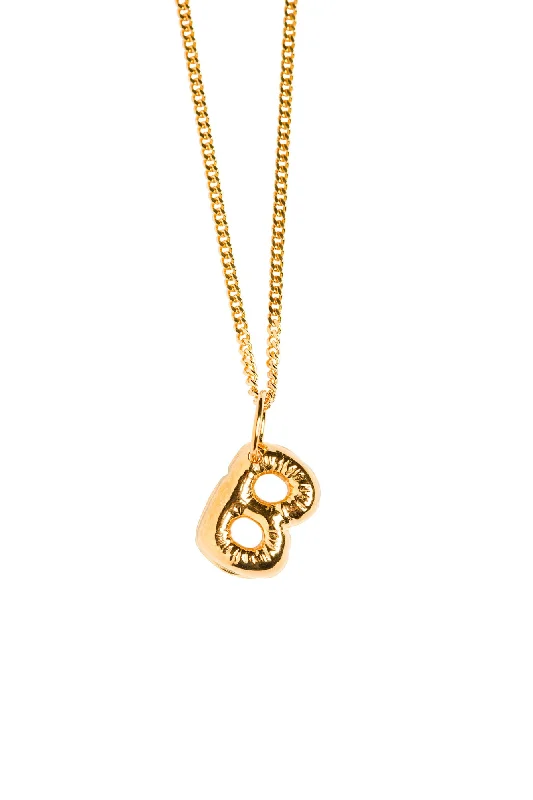 Ladies teardrop necklaces-Letter B Gold Plated Necklace