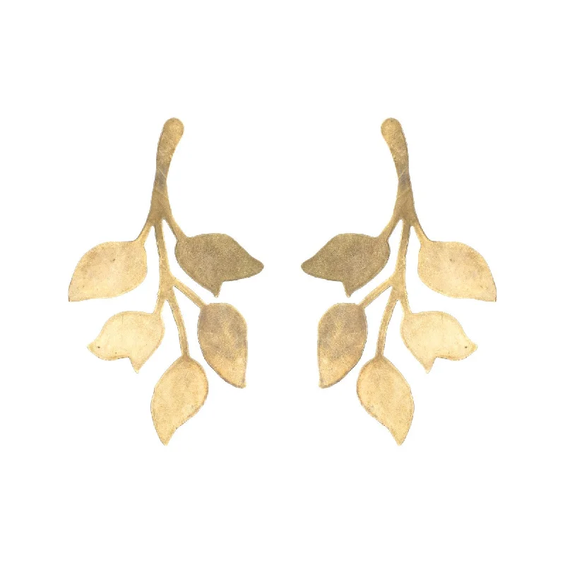 Ladies sterling silver diamond earrings-Gold Single Ophelia Earrings