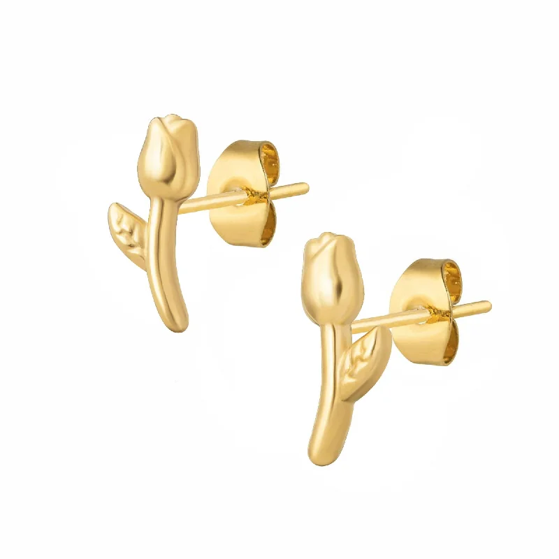 Ladies dangling earrings-Dainty Rose Stud Earrings