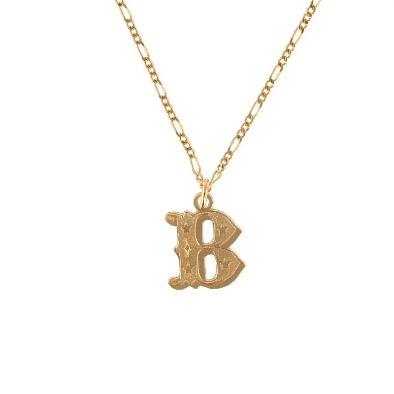 Ladies designer necklaces-Circus Letter B Gold Plated Necklace