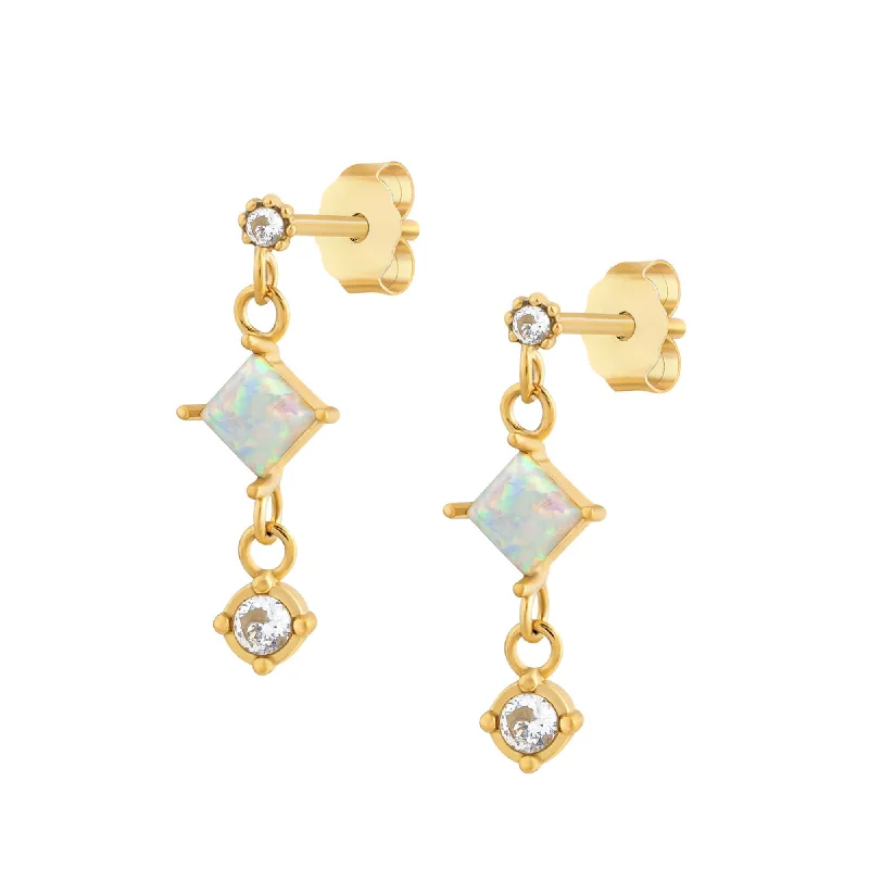 Ladies crystal drop earrings-Mackenzie Opal Stud Earrings