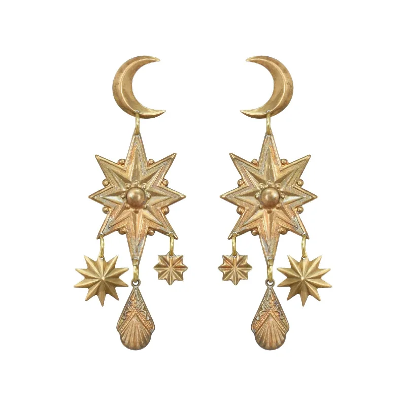 Ladies solitaire earrings-Astronomy Earrings