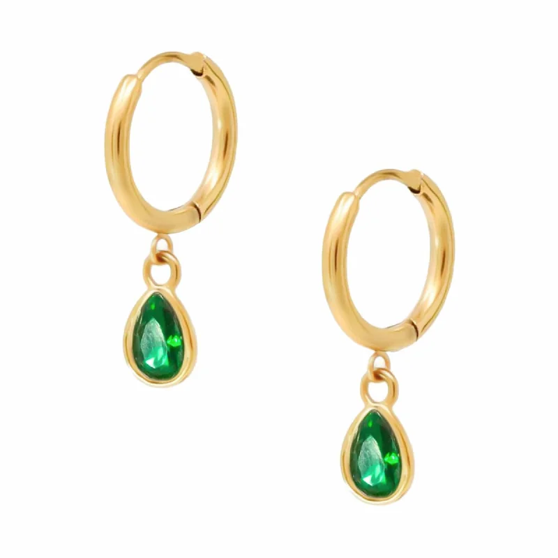 Ladies engraved earrings-Dew Hoop Earrings